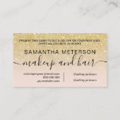 シックモダン金ゴールドグリッター赤面グラデーションプロフェッショナル 割引カード (裏面)