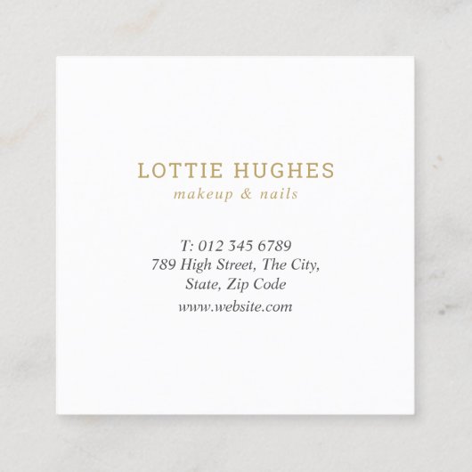 シックモダン金ゴールドグリッター スクエア名刺 (裏面)