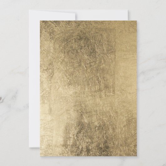 シックモダン金ゴールドスエレガントクリプトフォントベビーシャワー 招待状 (裏面)