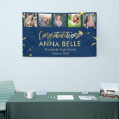 シックモダン金ゴールドスクリプトフォトコラージュ卒業 横断幕 (トレードショー)