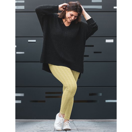 シックモダン金ゴールドスタイリッシュ三角形パターンファッション レギンス