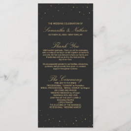 シックモダン金ゴールドスペックオンブラック結婚式 プログラム