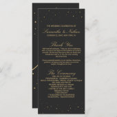 シックモダン金ゴールドスペックオンブラック結婚式 プログラム (正面/裏面)