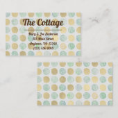 シックモダン金ゴールドドットゲストハウスバケーションレンタル 名刺 (正面/裏面)