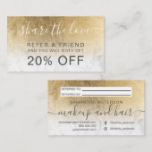 シックモダン金ゴールドフォイル大理石グラデーションプロフェッショナル 紹介カード (正面/裏面)