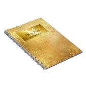 シックモダン金ゴールドフレームグリッター名刺 ノートブック (右側)