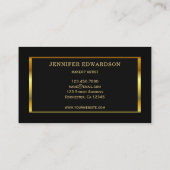 シックモダン金ゴールドブラックウッドパターンプロフェッショナル 名刺 (裏面)