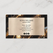 シックモダン金ゴールドメイクアップアイズ美しいサロンラッシュ 名刺 (裏面)