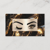 シックモダン金ゴールドメイクアップアイズ美しいサロンラッシュ 名刺 (正面)
