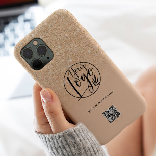 シックモダン金ゴールド企業のロゴqrコード Case-Mate iPhone 14 pro maxケース