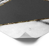 シックモダン金ゴールド大理石と黒の幾何学的 ポスター (角)