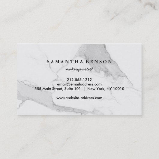 シックモダン金ゴールド幾何学白大理石 名刺 (裏面)