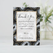 シックモダン金ゴールド白黒アゲートヘードストーンズ サンキューカード (スタンド正面)