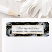 シックモダン金ゴールド白黒アゲートヘードストーンズ ラベル (インサイチュ)