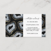 シックモダン金ゴールド白黒アゲートヘードストーンズ 名刺 (裏面)