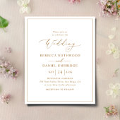 シックモダン金ゴールド結婚式招待状