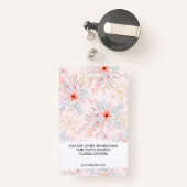 シックモダン金ゴールド絵を描フローラ従業員の写真パス バッジ (裏面リトラクタブル付き)