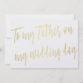 シックモダン金ゴールド「結婚式の日に父に」 カード (正面)