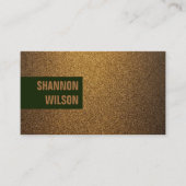 シックモダン銅グリッター金ゴールドグリーンフレーム 名刺 (正面)
