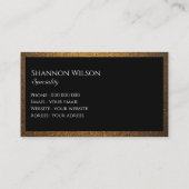 シックモダン銅グリッター金ゴールドブラックフレーム 名刺 (裏面)