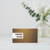 シックモダン銅グリッター金ゴールド白フレーム 名刺 (スタンド正面)