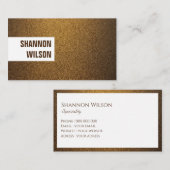シックモダン銅グリッター金ゴールド白フレーム 名刺 (正面/裏面)
