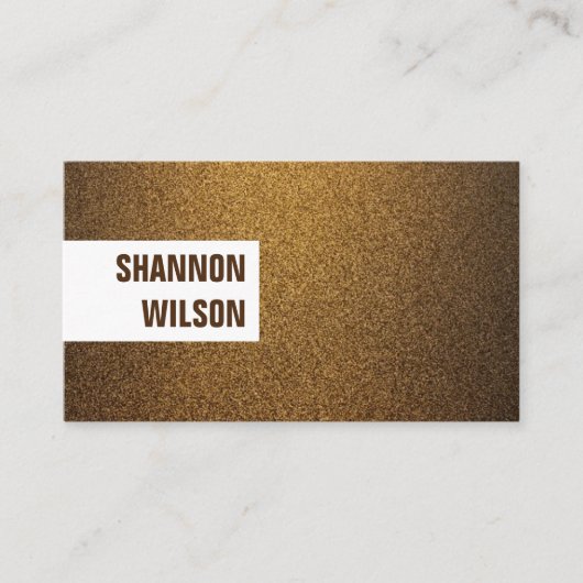 シックモダン銅グリッター金ゴールド白フレーム 名刺 (正面)