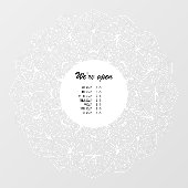 シックモダン開業時間曼荼羅 ウィンドウサイン (シート)