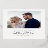 シックモダン2フォトゴールドフォイルサンキューカード 箔招待状 (裏面)