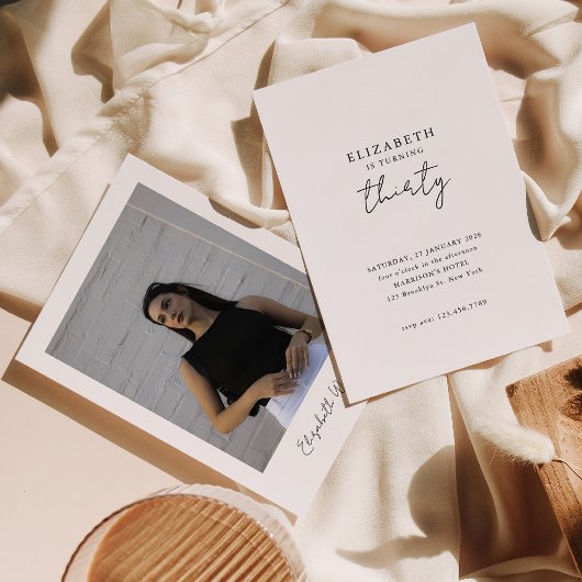 シックモダン30歳の誕生日パーティー 招待状