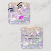 シックモダン《写真》ぼけ味、女の子顔、メイクアップアーティスト スクエア名刺 (正面/裏面)