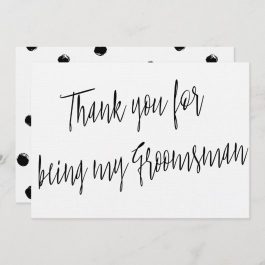 シックモダン「私のグロムスマンになってくれてありがとう」 サンキューカード (正面/裏面)