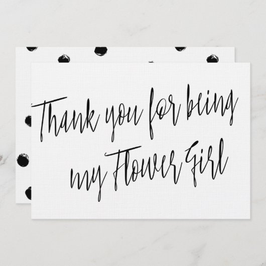 シックモダン「花の女の子になってくれてありがとう」 サンキューカード (正面/裏面)