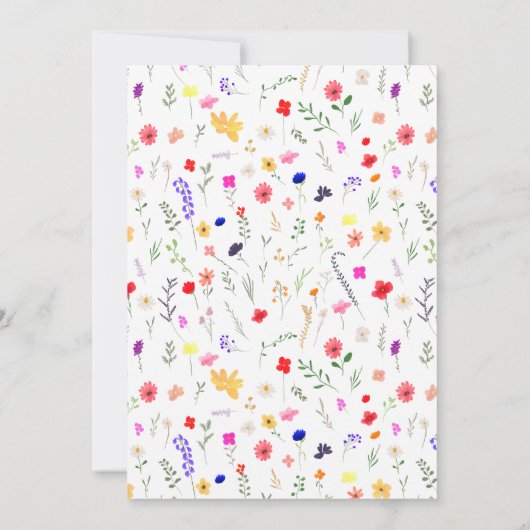 シックモダンboho明るい野生の花Sweet 16 招待状 (裏面)