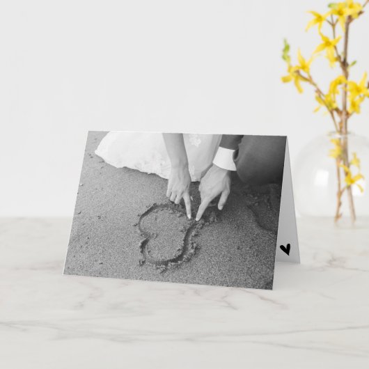 シックモダンBWライフスタイルウェディングシャワーギフトカード カード (黄色い花)