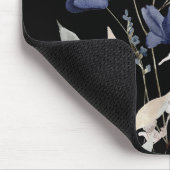 シックモノグラムのかわいらしウォーターカラーブルーフラワー マウスパッド (コーナー)