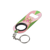 シックモノグラムのなピンクと緑 キーホルダー栓抜き (裏面アングル)