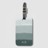 シックモノグラムのな水彩縁状トウヒグラデーション ラゲッジタグ (正面縦)