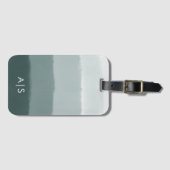 シックモノグラムのな水彩縁状トウヒグラデーション ラゲッジタグ (正面横)