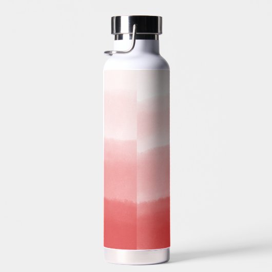 シックモノグラムのな水彩色あせたコーラルレッドグラデーション ウォーターボトル (右面)