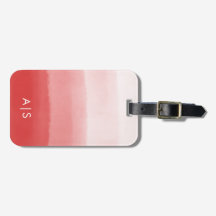 シックモノグラムのな水彩色あせたコーラルレッドグラデーション