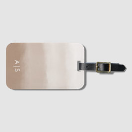 シックモノグラムのな水色マッシュルーム茶グラデーション色 ラゲッジタグ