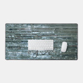 シックモノグラムのイニシャルシルバーシニーデスクマット デスクマット (キーボード&マウス)