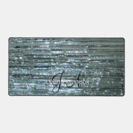 シックモノグラムのイニシャルシルバーシニーデスクマット デスクマット