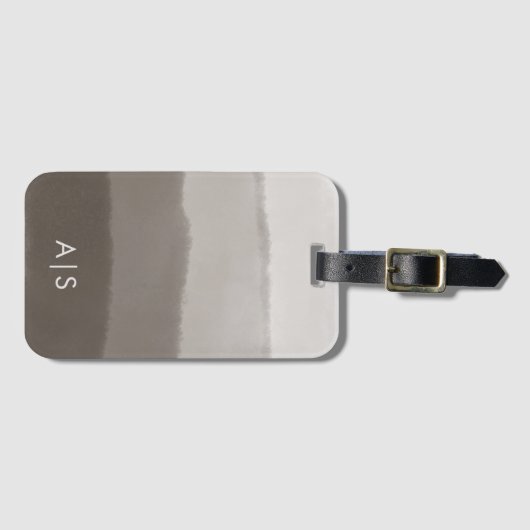 シックモノグラムのウォーターカラーダヴィグレグラデーションー ラゲッジタグ (正面横)