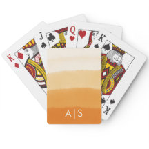 シックモノグラムのウォーターカラーパンプキンオレンジグラデーション色