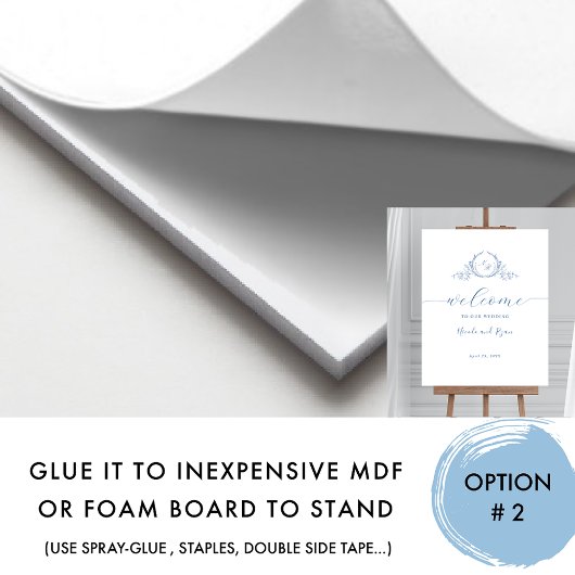 シックモノグラムのブルー結婚のシーティングチャート ポスター