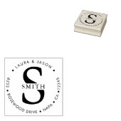 シックモノグラムのラウンド差出人住所 ラバースタンプ (押印)