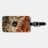 シックモノグラムの金ゴールドスパークルグリッター ラゲッジタグ (正面横)