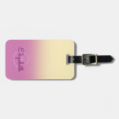 シックモノグラムイエローパープルグラデーション名前をカスタムする ラゲッジタグ (正面横)
